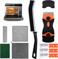 Heavy Duty Oven Cleaner Brush Set,Oven Cleaning Kits,Oven Cleaning Tools Accessories with Razor Blade Scraper,Crevice Cleaning Brush,Pumice Stone,Microfiber Cleaning Cloth,Scrub Sponges