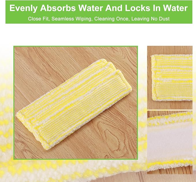 3 Pack Microfiber Replacement Pads Compatible with KARCHER WV2 & WV5 Cleaners – Fast Cleaning for Windows, Glass, Mirrors & Smooth Surfaces