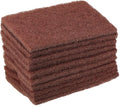 METALLIXITY Scouring Pad (15 x 10cm/ 6"x4") 10pcs, Non-Scratch Scouring Sponge Scour Pads - for Cleaning Dishes Pots, and Pans, Brown