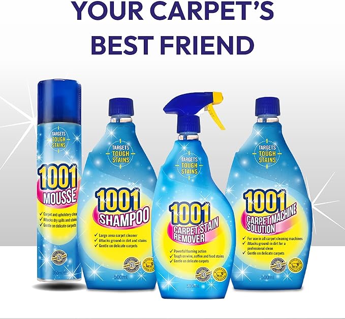1001 Carpet Machine Solution, Perfect For Large and High Traffic Areas, Gentle On Upholstery and Carpets, 500 ml (Pack of 1)
