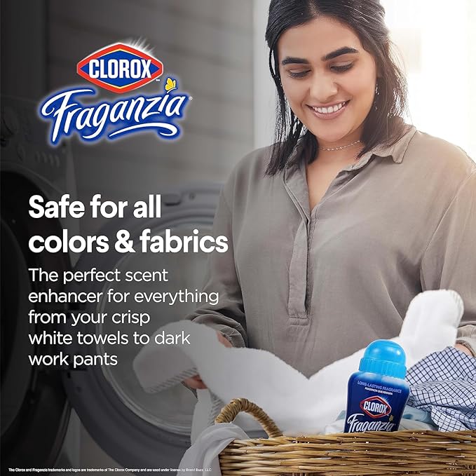 Clorox Fraganzia Laundry Scent Booster Crystals, In-Wash Fragrance Beads for Fresh-Smelling Clothes & Linens, Safe for All Fabrics & Colors, Easy-Pour Bottle, Linen Scent, 70 Oz - 6 Pack