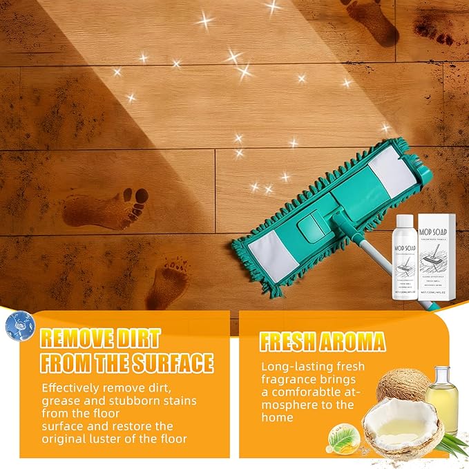 Mop Soap for Floor Cleaning: 2025 Upgrade Fresh Scented Mop Soap Brazilian Wave for Home, Kitchen, Bathroom, 4 oz (4)