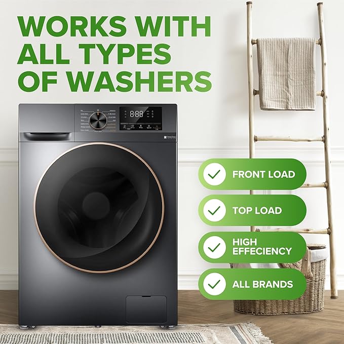 Renuv® Dishwasher Cleaner + Washing Machine Cleaner Bundle - Heavy Duty Appliance Deep Cleaning, Descaling and Deodorizing.