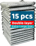 Extra-Large Size Multipurpose Wire Dishwashing Rag,Non Scratch Wire Dishcloth, Reusable Steel Wool Scrubber,Non-Scratch,Quick-Drying,Multi-Purpose for Kitchen,Bathroom Cleaning (15)