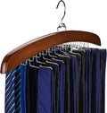Tie Rack Tie Hanger 24 Hooks Wooden, Tank Top Hanger,Belt Organizer for Closet,with Upgraded 360°Rotating, Belts Scarves Accessories for Bras,Tank Tops,Camisoles…