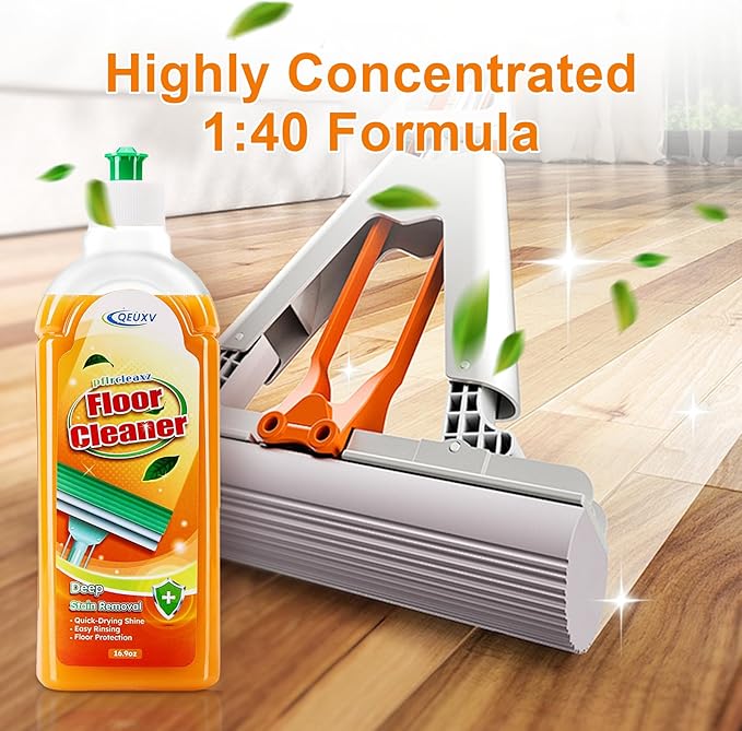 Wood Floor Cleaner for Mopping, Natural Non Toxic Pet-friendly Hard Floor Cleaner, Harmless to Original Wood Finish Floor Cleaner Solution for Hardwood Floor, Laminate Floor, Free of HCHO, PhH