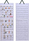 Lolalet Hanging Earring Holder Organizer with 20 Hooks for Women, Earring Organizer Wall Earrings Hanger Pierced Earring Storage, Felt Stud Earring Display, 608 Holes for Earrings- Grey, 1 Pack
