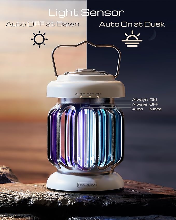 2-Pack Hybrid Spectrum, Dusk-to-Dawn Bug Zapper Outdoor Bug Zapper Indoor Mosquito Repellent Outdoor Patio Mosquito Zapper Fly Zapper Fruit Fly Trap for Indoors Killer with Light Sensor