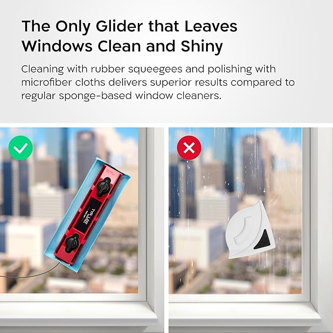 Tyroler Outside Magnetic Window Cleaner Tool | The Glider D-2 AFC Double-Sided Window Cleaners Tool Fits Windows 0.1"-0.7" Thick | Magnet Window Cleaner | Magnetic Glass Cleaner | Limpiador magnetico
