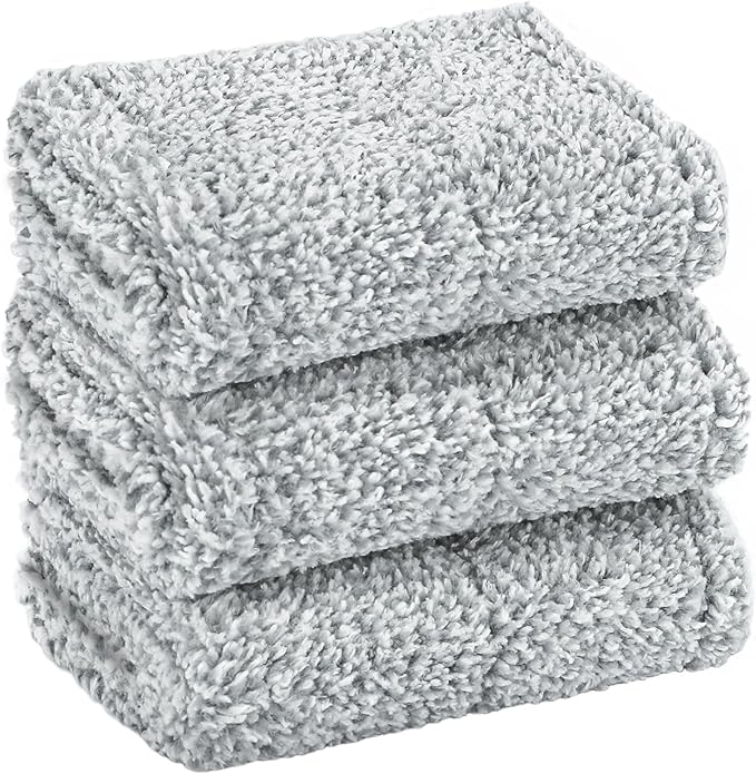 3 Pack Microfiber Mop Pads, Replacement Mop Cleaning Pads for Mop Bucket Set (ASIN:B0D7HCH1KS), Pack of 3 Refills 13inch - Grey