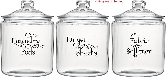 Gold - Laundry Room Vinyl Decal Set - Laundry Pods - Fabric Softener - Dryer Sheets - V2