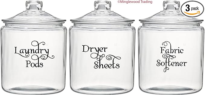 Ivory - Laundry Room Vinyl Decal Set - Laundry Pods - Fabric Softener - Dryer Sheets - V2
