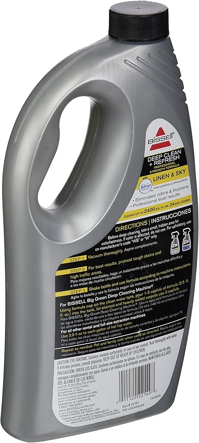 BISSELL RENTAL Deep Clean and Refresh Professional Strength Formula Carpet Detergent, 32 oz, Yellow