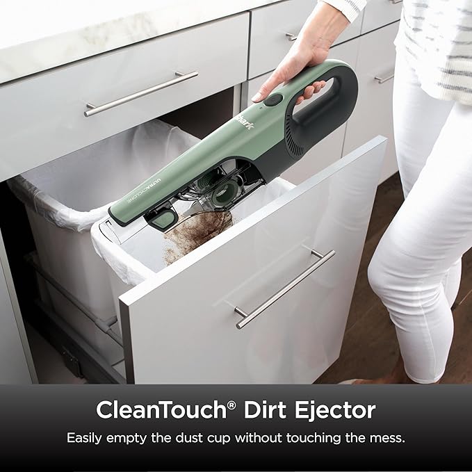 Shark UltraCyclone Pro Cordless Handheld Vacuum, Powerful Suction, Handheld Vacuum for Car & Home, Crevice Tool, Scrubbing Brush, Lightweight, XL Dust Cup, Black/Green, CH901