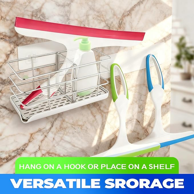 3PCS mini Squeegee Shower Squeegee Hanging Rubber Squeegee with Hook, Multipurpose Shower Squeegee for Glass Doors Window Squeegee (Regular Version)