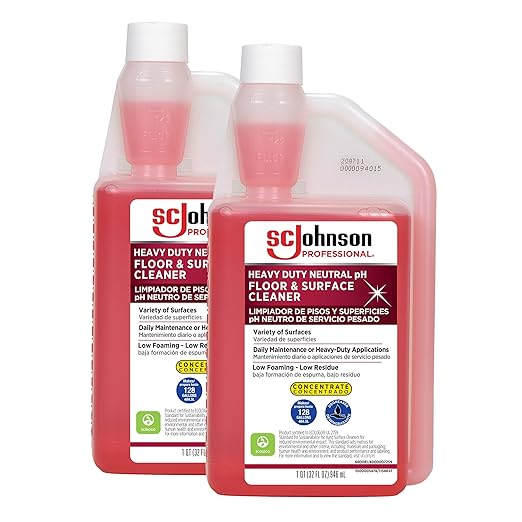 SC Johnson Professional Heavy Duty Neutral pH Floor and Surface Cleaner, Floor Cleaner Concentrate, 32 fl. oz. Bottle, Case of 2, for Professional Use Only
