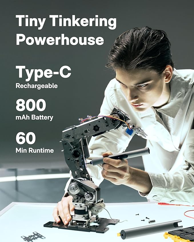 HOTO SNAPBLOQ™ S-A01 3.7V Electric Screwdriver with 56 Bits & 3 Torque Settings, Precision Screwdriver Set, 250RPM, LED Light, Lock Pick Set, Repair Tool Kit for Electronics, Door Bell, Watch
