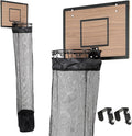 Over the Door Basketball Hoop Laundry Basket ,Wooden Basketball Laundry Hamper with Zipper for Kids Room,Dorm Rooms,Bathroom,Saving Space Storage and Organization (Walnut)
