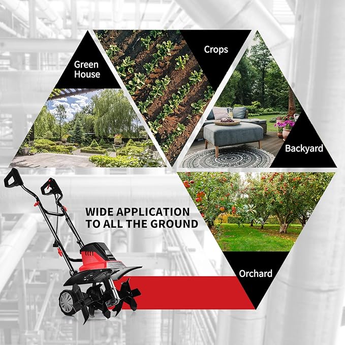 Goplus 17-Inch 13.5 Amp Corded Electric Tiller and Cultivator, Powerful Tillers w/ 9-Inch Tilling Depth, 6 Tines, Rototillers Tool for Garden Lawn Soil Digging