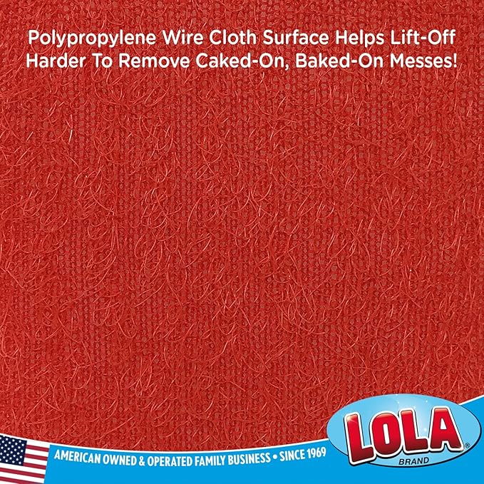 LOLA Scruffy Jumbo Scouring Pad, 6 Pack, eusable Cleaning Pads, Wire Cloth w/Foam Sponge Core, Won't Scratch Most Surfaces, Assorted Colors