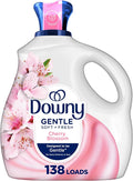 Downy Gentle Soft + Fresh Fabric Softener Liquid, Cherry Blossom Scent, 93 FL OZ, 138 loads, Liquid Fabric Softener Designed to be Gentle on Skin