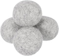 uxcell 4 Pcs Wool Dryer Balls, 2.4 Inches Wool Laundry Dryer Balls for Reducing Clothing Static and Wrinkles, Light Grey