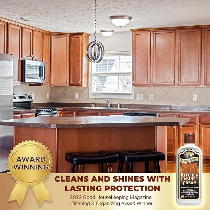 Parker & Bailey Kitchen Cabinet Cream - Multisurface Wood Cleaner And Polish Furniture Quick Shine Restorer Protector Surface, House Cleaning Supplies Home Improvement 8oz