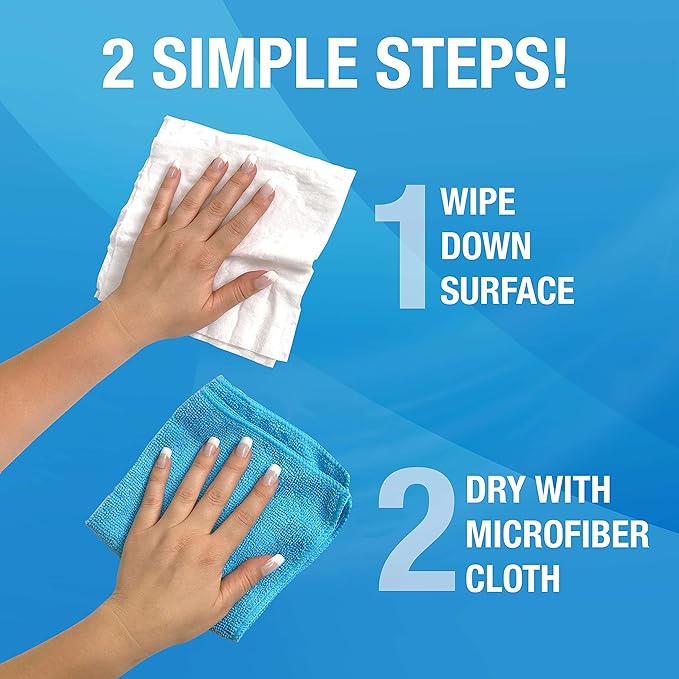 MiracleWipes for Granite & Stone, Clean, Protect, Polish Stone, Marble, Quartz, Slate, Tile, Laminate Surfaces in Kitchen and Bathroom - 30 Count