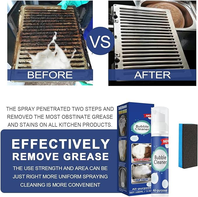 Bubble Cleaner Foam,All-Purpose Bubble Cleaner Spray, Foam Cleaner All Purpose Duty, Suitable for Cleaning Pots