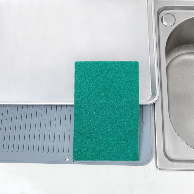 Restaurantware-RW Clean 9 Inch x 6 Inch Scouring Pads, 10 No-Scratch Green Scrub Pads - Heavy-Duty, No-Abrasive, Green Polyester Scrub Pads For Cleaning, For Scraping, Cleaning, Or Scrubbing,