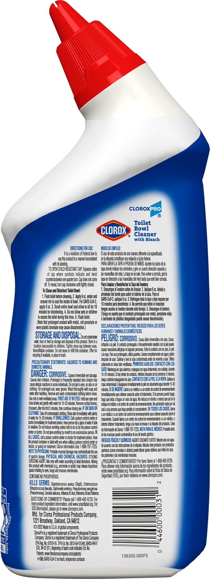 CloroxPro Commercial Solutions, Clorox Manual Toilet Bowl Cleaner with Bleach, Automatic Toilet Cleaner, Fresh Scent, 24 Ounces (Pack of 12) - 00031