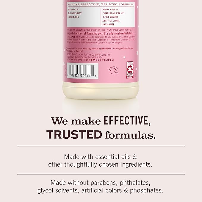 MRS. MEYER'S CLEAN DAY Multi-Surface Everyday Cleaner, Peppermint Scent, 16 Fl Oz Bottle