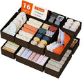 DIMJ Drawer Organizer Clothes Storage - 16 Pack Baby Dresser Organizer for Nursery, Foldable Drawer Dividers for Bedroom Closet Organization, Fabric Storage Bins for Socks, Underwears, Bras