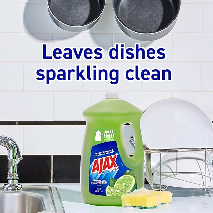 Ajax Dish Soap, Liquid, Vinegar and Lime | 90 oz Bottle | Pack of 2 | Ultra Formula