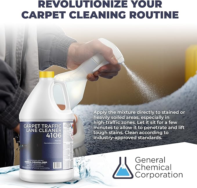 Carpet Traffic Lane Cleaner 4106 - Concentrated Carpet Pre Treatment Stain Remover - Incredible Stain Remover - Floor Covering Solution - Ideal for Industrial & Home Rug Cleaning - Case