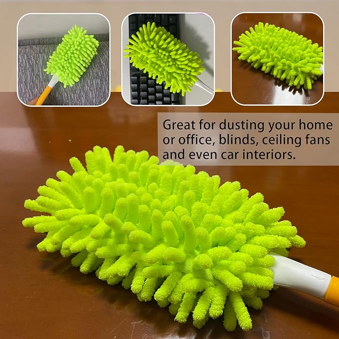 Reusable Duster Refill Compatible with Swiffer Hand Duster - Microfiber Ceiling Fan Duster for Swiffer Dusters Extended Handle - 360 Heavy Duty Dusters Refills, 4 Pack(Handle is Not Included)