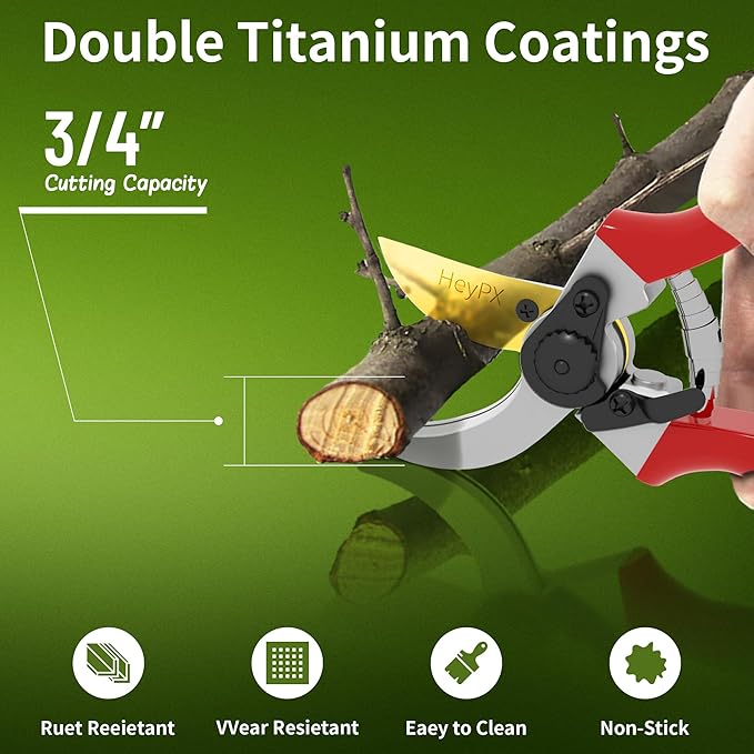 Bypass Pruning Shears, 8.5" SK5 Professional Garden Shears, Garden Clippers, Gardening Shears, Garden Scissors, Heavy Duty Handheld Pruning Shears For Gardening