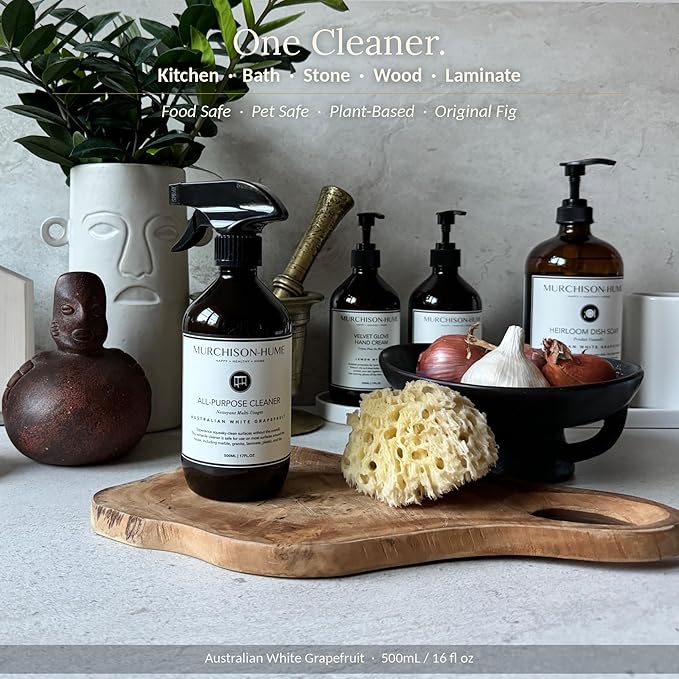 Murchison-Hume All Purpose Cleaner Spray | Plant Based Multi-Surface | Non-Toxic | Food & Pet Safe | Stone & Marble Safe | Degreaser | Kitchen & Bath | Refill Available | Australian White Grapefruit
