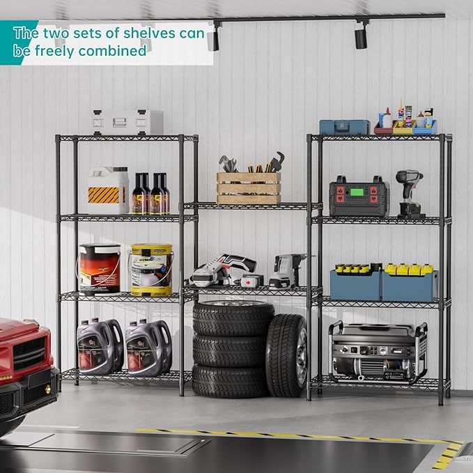 SINGAYE Shelf Closet Wire Shelving：Adjustable Metal Unit for Laundry Room Organization Bathroom Kitchen Home Garage Storage Pantry Rack Shelves