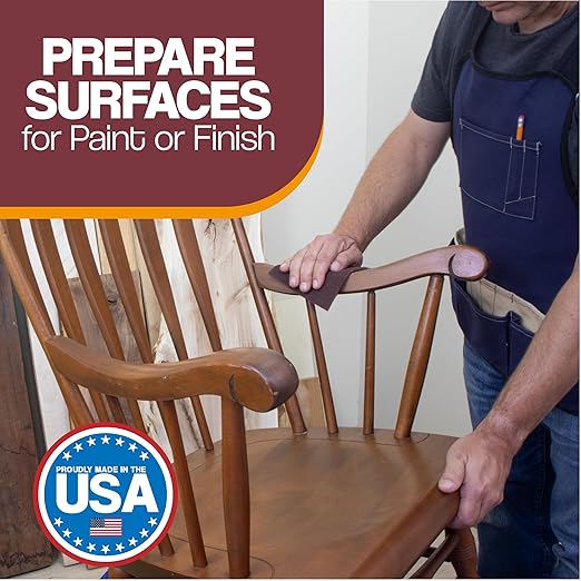 6" x 9" Non-Woven Surface Prep Between Coats Finishing Pads for Wood, Metal, Rust Removal, Deburring, Clean Metal, Medium Red Scuff Pads for Paint Prep - 320 Grit - 10 Pack (Maroon)