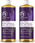 Dr. Jacobs Naturals Lavender Castile All-in-One Cleaner and Soap - Plant-Based Formula for House Cleaning Floors and Appliances - Gentle on Skin and the Planet - 32 oz, 2 Pack