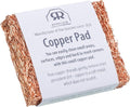 Redecker Mini Copper Scrubbing Pad, Firm Copper Braided Scrubber for Small Areas & Corners, Wet Use Kitchen Scouring Pad for Steel Glass Ceramic Rust Removal, 2 x 1.6 in, Made in Netherlands
