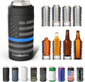 Frost Buddy Universal Can Cooler - Fits all - Stainless Steel Can Cooler for 12 oz & 16 oz Regular or Slim Cans & Bottles - Stainless Steel (Police)