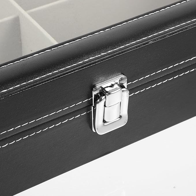 8-Slot Sunglasses Organizer Storage Box with Soft Gray Interior, Hard Eyeglass Display Case for Home and Travel Eyewear Storage