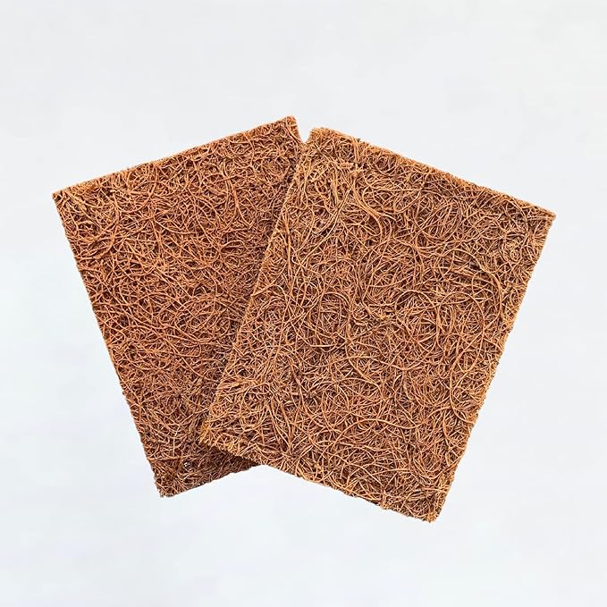 Marasol Soap Saver and Scrub Pad (2) | Coconut Fiber - Compostable | Plastic Free - Zero Waste | Bar Soap Holder | Tough Non-Scratch Scour Pad | Vegetable Brush | 2-Pack