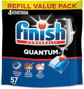 Finish Quantum Dishwasher Pods, No Pre-Rinse Dishwasher Detergent Soap Removes 24HR Dried-On Stain and Grease, Leaving a Virtually Spotless Shine, 57 Count
