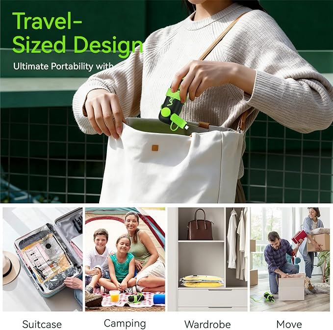 Vacuum Bags for Travel - USB Electric Pump, 15 Pack Carry-on Size Vacuum Seal Bags for Clothing - Space Saver Vacuum Storage Bags for Luggage, Travel Essentials.