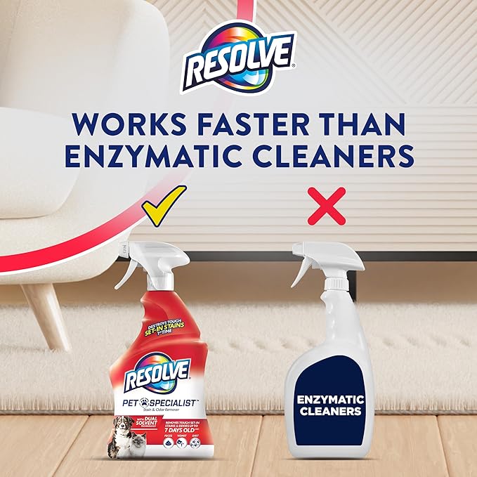 Resolve Pet Specialist Carpet Cleaner Spray – for Removal of Pet Stains & Odors Up to 7 Days Old, 22oz