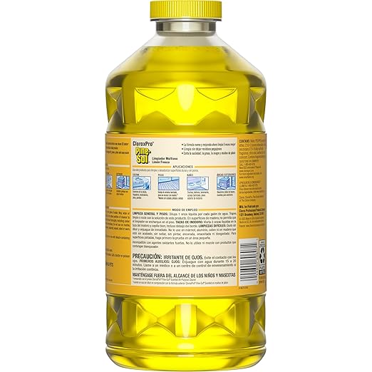 CloroxPro Pine-Sol Multi-Surface Cleaner, All Purpose Cleaner, Lemon Fresh, 80 Fluid Ounces, Pack of 3 (Package May Vary)