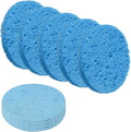 uxcell 10Pcs Cellulose Sponges, Round Kitchen Clean Sponges Non-Scratch Compressed Dish Scrubber for Kitchen Household Cookware Bathroom Cleaning & DIY, Blue